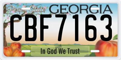 GA license plate CBF7163
