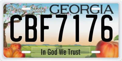 GA license plate CBF7176