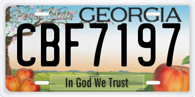 GA license plate CBF7197
