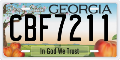 GA license plate CBF7211
