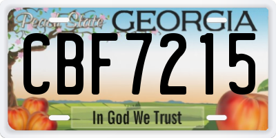 GA license plate CBF7215