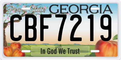GA license plate CBF7219