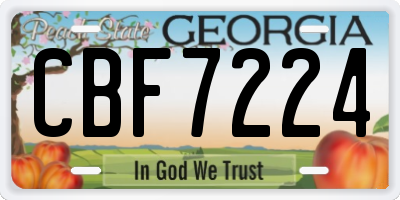 GA license plate CBF7224