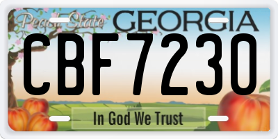 GA license plate CBF7230
