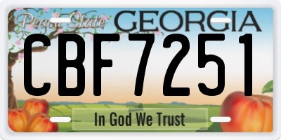 GA license plate CBF7251