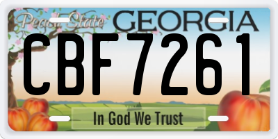 GA license plate CBF7261