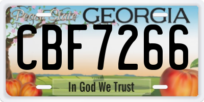 GA license plate CBF7266