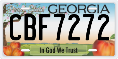 GA license plate CBF7272