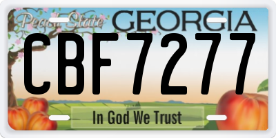 GA license plate CBF7277