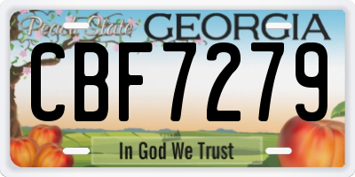GA license plate CBF7279