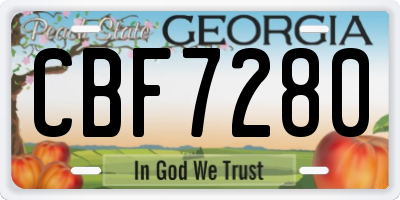 GA license plate CBF7280