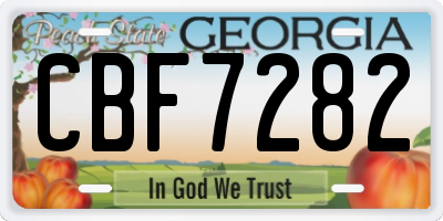 GA license plate CBF7282