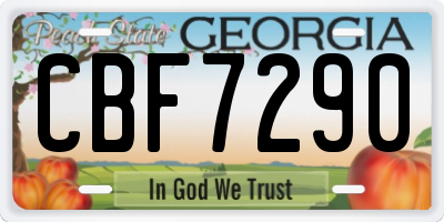 GA license plate CBF7290