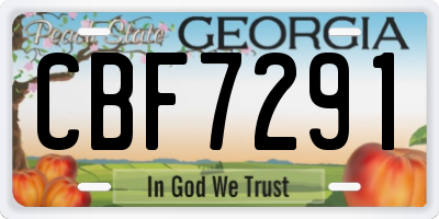 GA license plate CBF7291