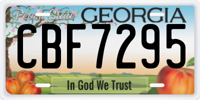 GA license plate CBF7295