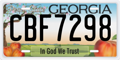 GA license plate CBF7298