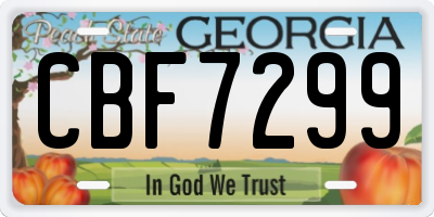 GA license plate CBF7299