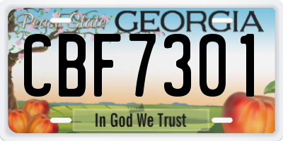 GA license plate CBF7301