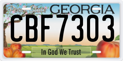 GA license plate CBF7303