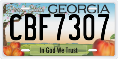 GA license plate CBF7307