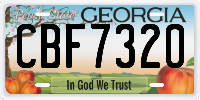 GA license plate CBF7320