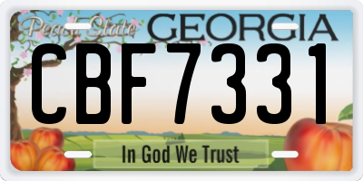 GA license plate CBF7331