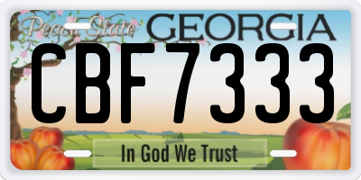 GA license plate CBF7333