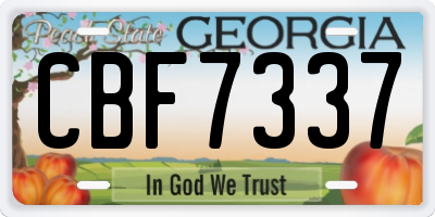 GA license plate CBF7337