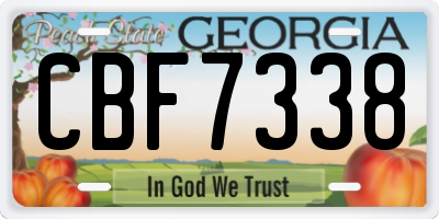 GA license plate CBF7338