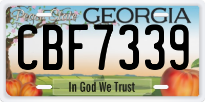 GA license plate CBF7339