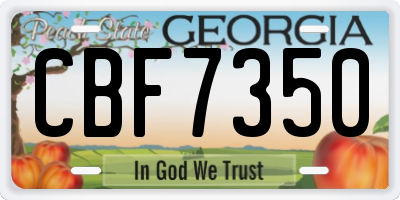 GA license plate CBF7350