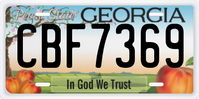 GA license plate CBF7369
