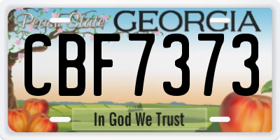 GA license plate CBF7373