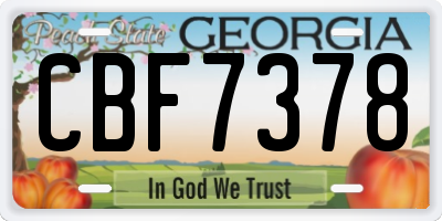 GA license plate CBF7378