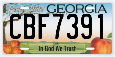 GA license plate CBF7391