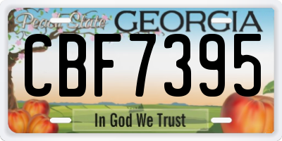 GA license plate CBF7395