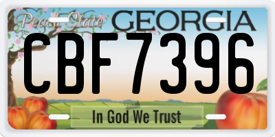 GA license plate CBF7396