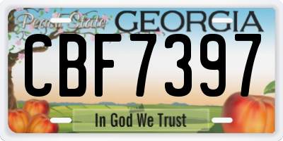 GA license plate CBF7397