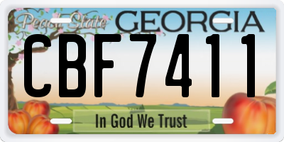 GA license plate CBF7411