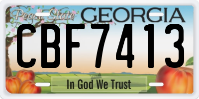 GA license plate CBF7413