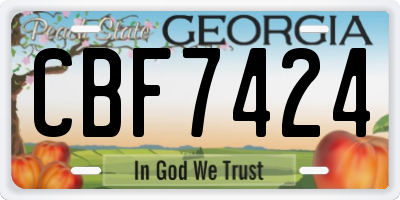 GA license plate CBF7424