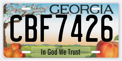 GA license plate CBF7426