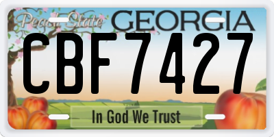GA license plate CBF7427