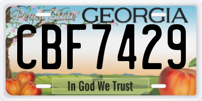 GA license plate CBF7429