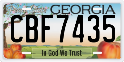 GA license plate CBF7435