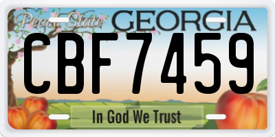 GA license plate CBF7459