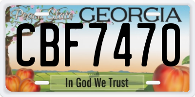GA license plate CBF7470
