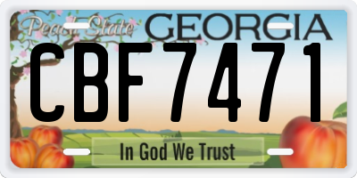 GA license plate CBF7471