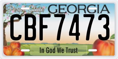 GA license plate CBF7473