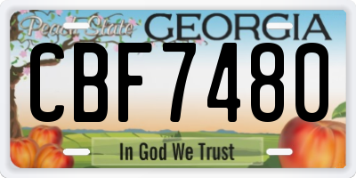 GA license plate CBF7480